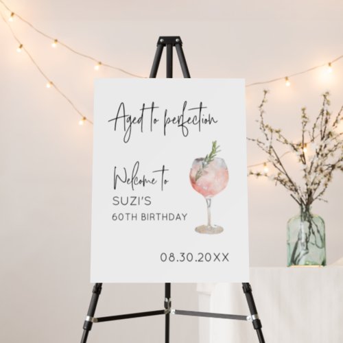 Aged to Perfection Birthday Party Welcome Sign
