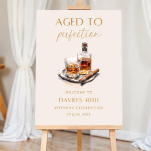 Aged to Perfection Birthday Sign, Men Birthday Wel Foam Board