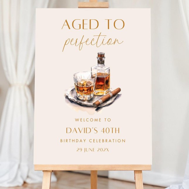 Aged to Perfection Birthday Sign, Men Birthday Wel Foam Board (Creator Uploaded)