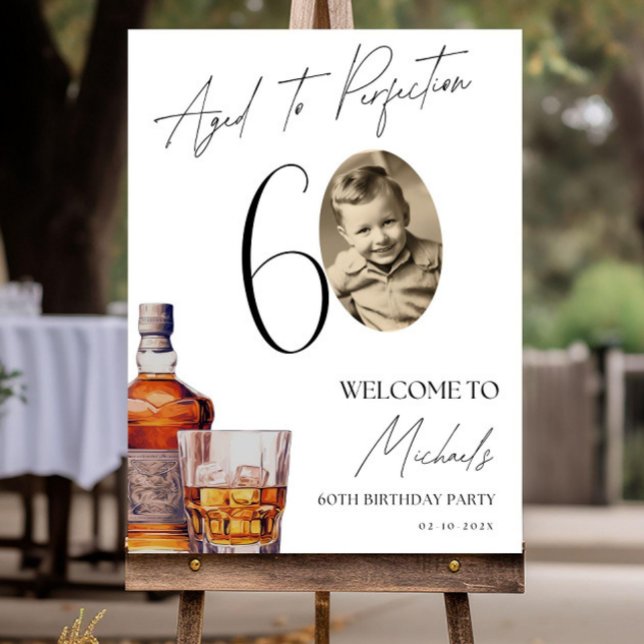 Aged To Perfection Birthday Sign With Photo Party (Creator Uploaded)