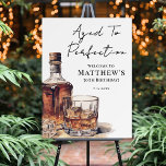 Aged To Perfection Birthday Welcome Sign<br><div class="desc">Aged To Perfection Birthday Welcome Sign. Greet guests with this refined whiskey-themed welcome sign featuring a mix of rustic handwritten script and classic serif fonts for a warm yet polished look. “Aged To Perfection” appears at the top in a stylish blend of the two font styles, followed by the birthday...</div>