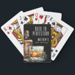 Aged To Perfection Birthday Whiskey Poker Cards<br><div class="desc">Aged To Perfection 50th Birthday Poker Cards. Celebrate a milestone in style with these custom poker cards featuring the same sophisticated design printed on the back of each card. The front of the cards remains standard for gameplay, while the backs showcase a bold black background with crisp white fonts for...</div>