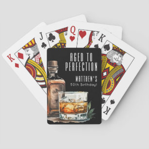 Aged To Perfection Birthday Whiskey Poker Cards