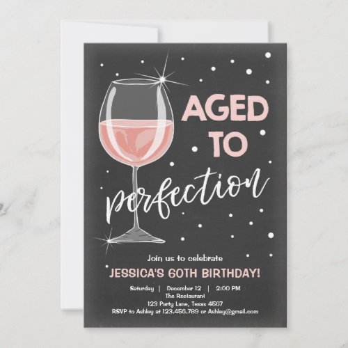 Aged to Perfection Birthday Wine Adult Birthday Invitation