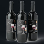 Aged To Perfection Birthday Wine Wine Label<br><div class="desc">Aged To Perfection Birthday Mini Wine Bottle Label. Celebrate a milestone with this wine-themed label, perfect for mini wine bottles, refreshments, or gifting a favorite bottle. A watercolor black and white wine bottle with a glass of rich red wine sits on the right side, creating a refined and elegant look....</div>