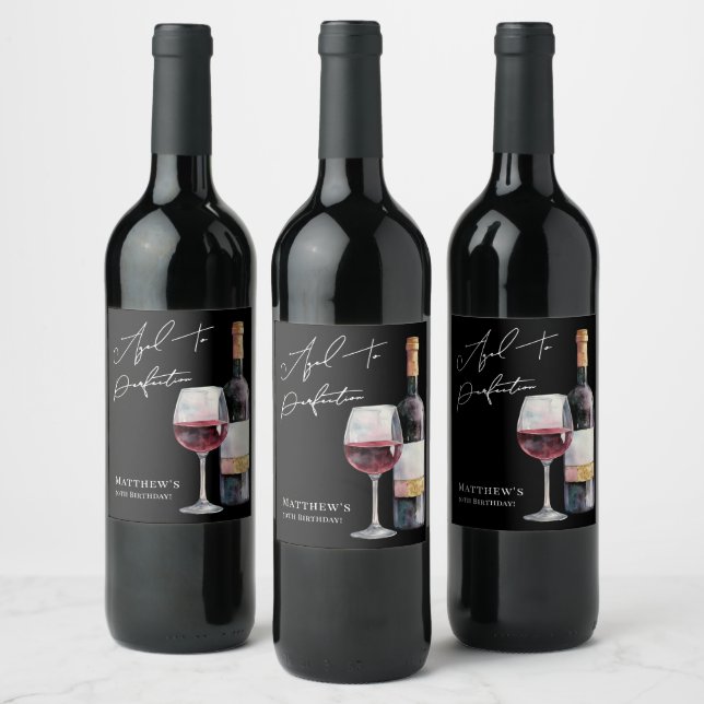 Aged To Perfection Birthday Wine Wine Label (Bottles)
