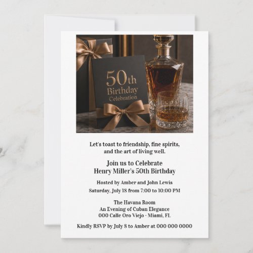 Aged to Perfection Bourbon 50th Milestone Birthday Invitation