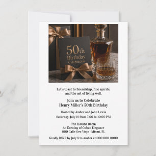 Aged to Perfection Bourbon 50th Milestone Birthday Invitation