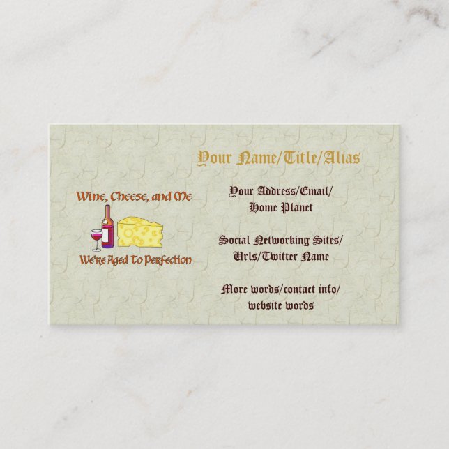 Aged To Perfection Business Card (Front)