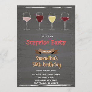 Aged to perfection chalkboard wine invitation