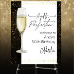 Aged to Perfection Champagne 50th Birthday Foam Board<br><div class="desc">Rustic Outdoor or bar birthday decor for him. Any age. Easy to personalized template. All text can be adjusted using the design option. Fun,  simple,  casual birthday invites for him. Aged to perfection</div>