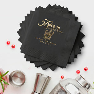Aged to Perfection Cocktail 50th Birthday Party Foil Napkins