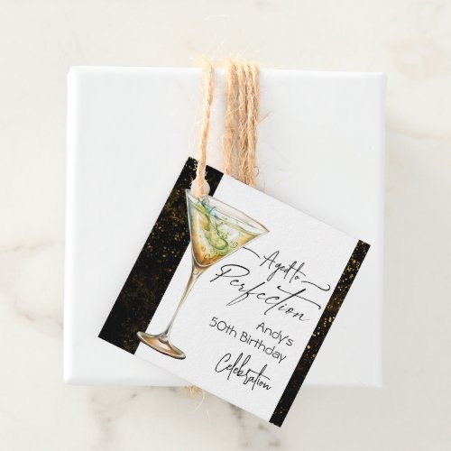 Aged to Perfection Cocktails 50th Birthday Favor Tags