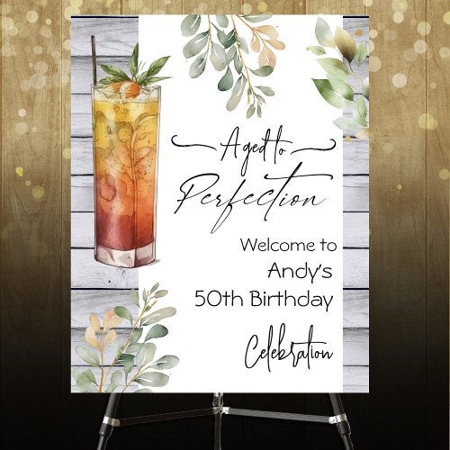 Aged to Perfection Cocktails 50th Birthday Floral Foam Board