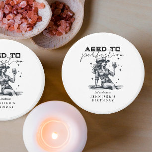 Aged to Perfection Cowgirl Cheers Birthday Party Mini Candle Favors