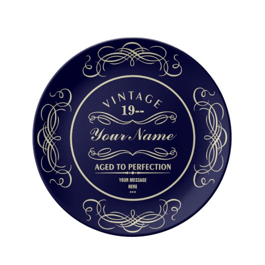 Aged to Perfection Custom Gift Porcelain Plate (Front)