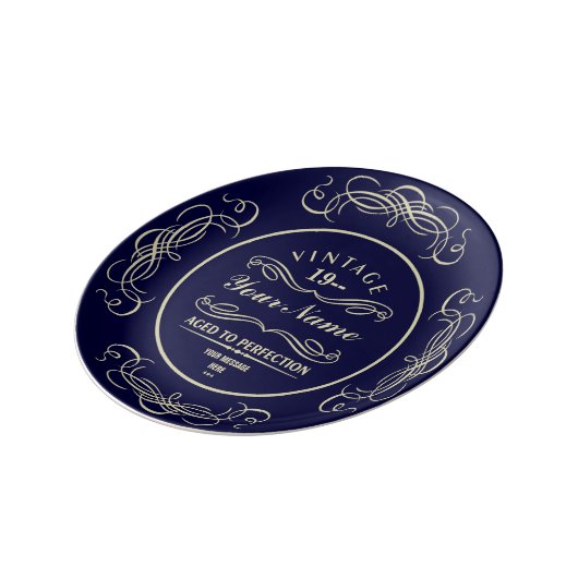 Aged to Perfection Custom Gift Porcelain Plate (Side)