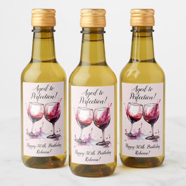Aged to Perfection Customizable Wine Birthday Label (Bottles)