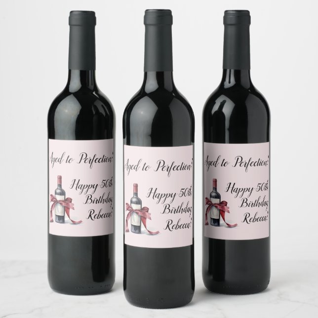 Aged to Perfection Customizable Wine Birthday Label (Bottles)