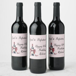 Aged to Perfection Customizable Wine Birthday Wine Label