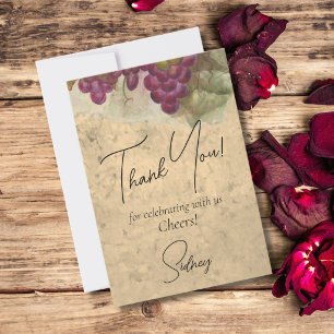 Aged to Perfection Elegant Wine Theme Thank You Card