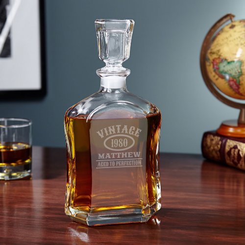 Aged to Perfection Engraved Argos Decanter