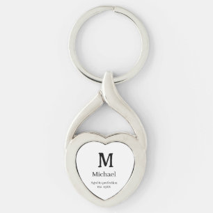 Aged to perfection est. 19XX monogram name letter Keychain