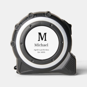 Aged to perfection est. 19XX monogram name letter  Tape Measure