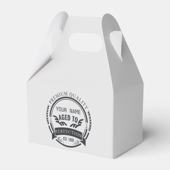 Aged to Perfection  Favor Boxes (Front Side)