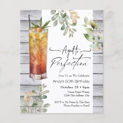 Aged to Perfection Floral 60th Birthday Invite