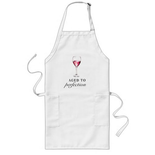 Aged to Perfection Funny Birthday Wine Glass  Long Apron
