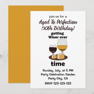 Aged To Perfection Getting Wiser Over Time Party Invitation