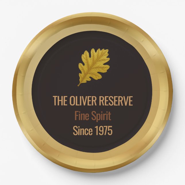 Aged to Perfection Gold Edition Whisky Celebration Paper Plates (Front)