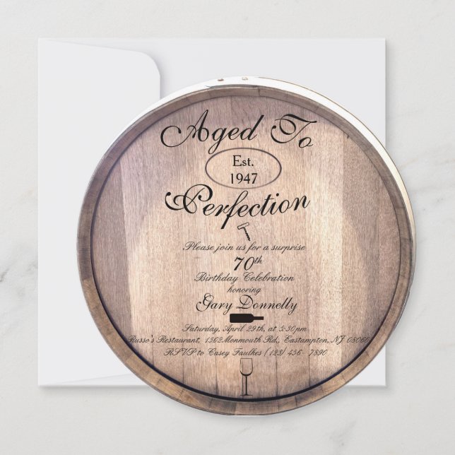 Aged to Perfection Invitation (Front)