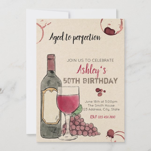 Aged to perfection invitation (Front)