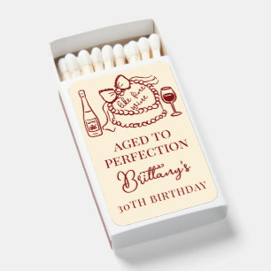 Aged To Perfection Like Fine Wine Birthday Party Matchboxes