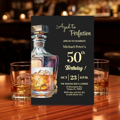 Aged to Perfection Men 50th Whiskey Birthday 