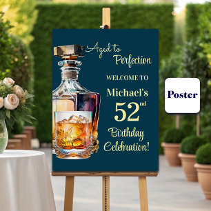 Aged to Perfection Men 52nd Whiskey Birthday Poster