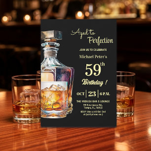 Aged to Perfection Men 59th Whiskey Birthday  Invitation