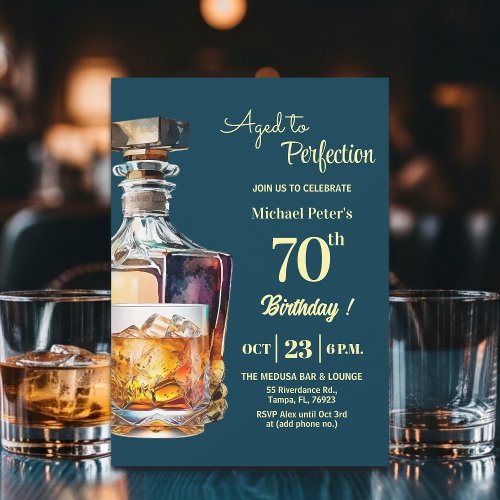 Aged to Perfection Men 70th Whiskey Birthday 