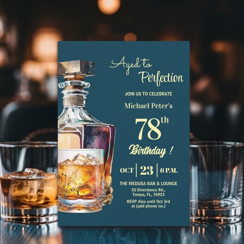 Aged to Perfection Men 78th Whiskey Birthday 