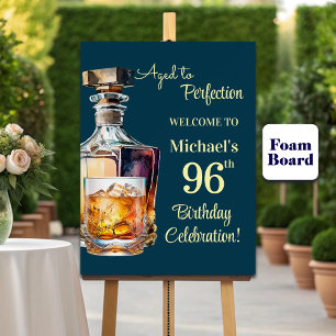 Aged to Perfection Men 96th Whiskey Birthday Foam Board