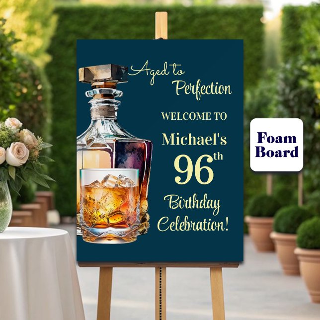 Aged to Perfection Men 96th Whiskey Birthday Foam Board (Creator Uploaded)