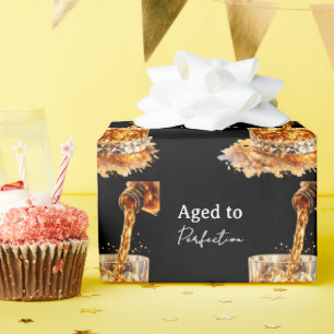 Aged To Perfection Men’s Birthday Party Wrapping Paper