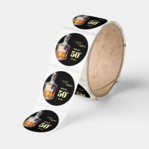 Aged to Perfection Men's 50th Whiskey Birthday Classic Round Sticker