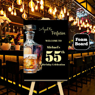 Aged to Perfection Men's 55th Whiskey Birthday Foam Board