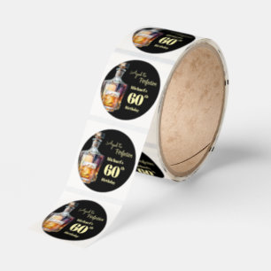 Aged to Perfection Men's 60th Whiskey Birthday Classic Round Sticker