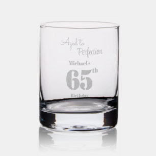 Aged to Perfection Men's 65th Birthday Rocks Glass