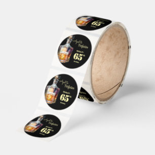 Aged to Perfection Men's 65th Whiskey Birthday Classic Round Sticker