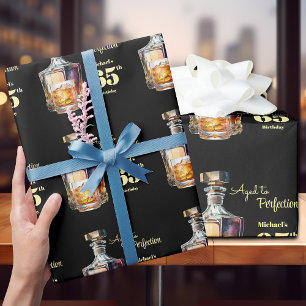 Aged to Perfection Men's 65th Whiskey Birthday  Wrapping Paper